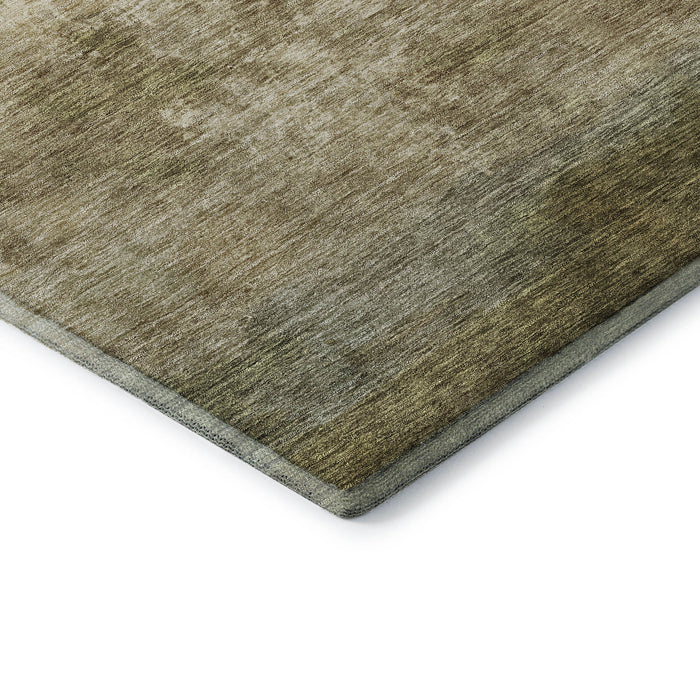 10' X 14' Abstract Washable Area Rug With UV Protection (683584) - Fern Green / Beige