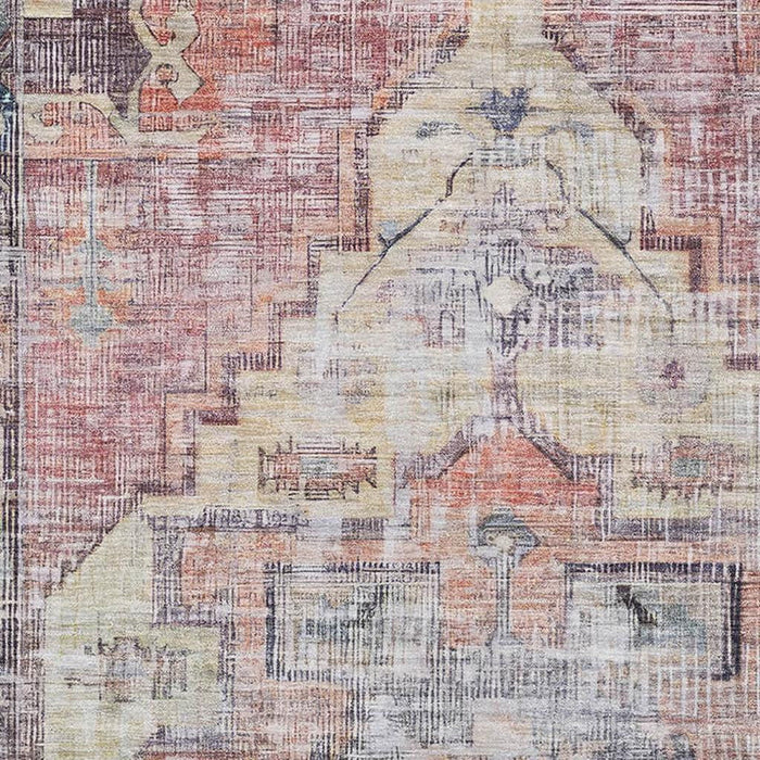 10' X 14' Oriental Washable Area Rug With UV Protection (699400) - Rust / Gray / Gold