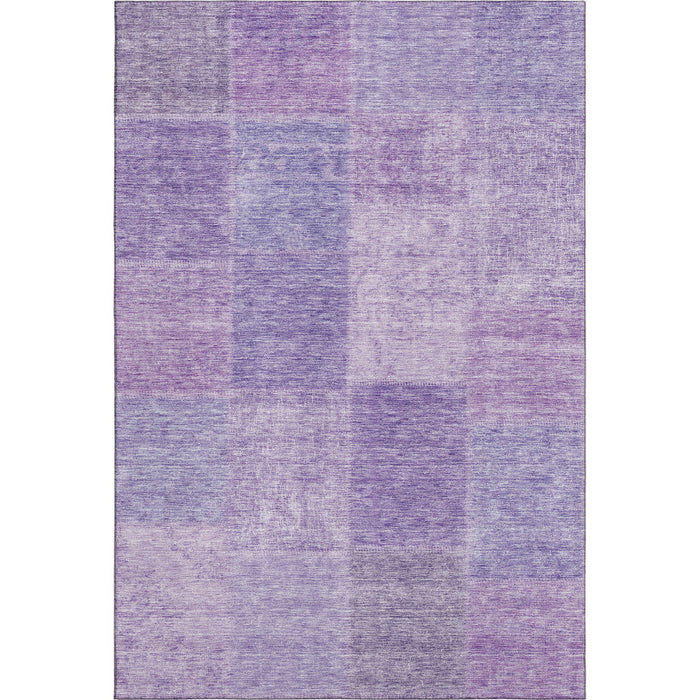 10' X 14' Patchwork Washable Area Rug With UV Protection (655234) - Lavender / Purple