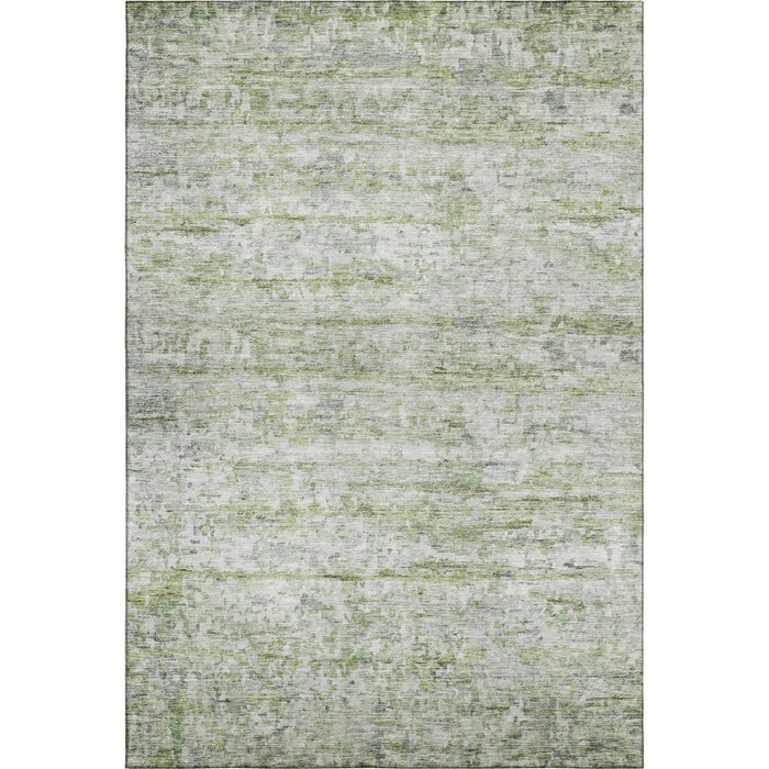 10' X 14' Striped Washable Area Rug With UV Protection (685361) - Artichoke Green / Gray