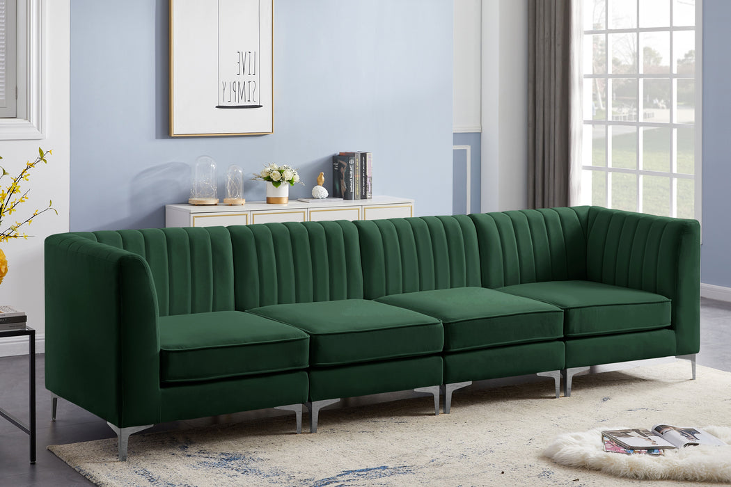 Alina - Modular Sectional - Green - Fabric - Modern & Contemporary