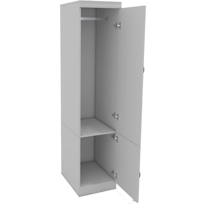 71" Wood Mirro Two Door Combo Dresser - White