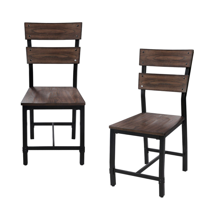Fabric Wing Back Dining Side Chairs (Set of 2) - Lavender / Gold