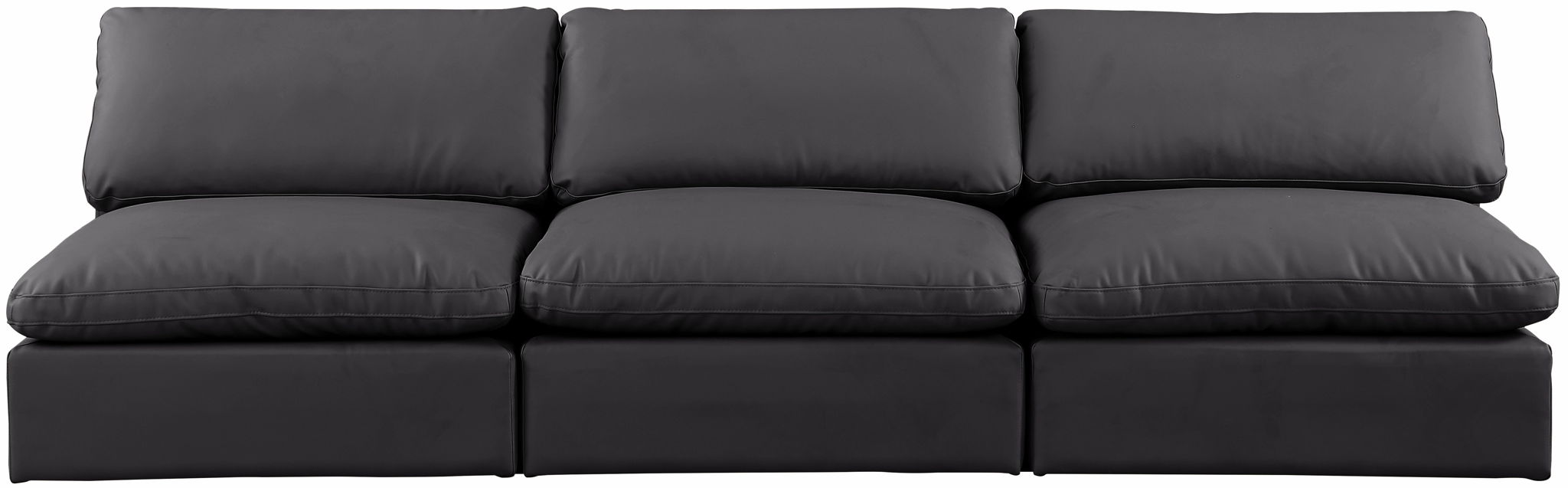 Comfy - Faux Leather Modular Armless Sofa 3 Seats