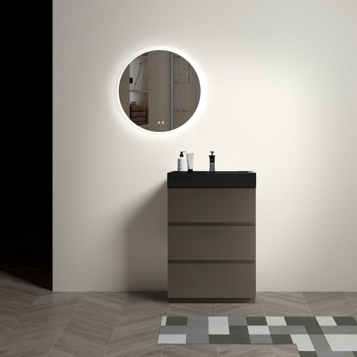 Giga Alice bathroom vanity with large storage, freestanding design, one-piece sink basin, modern style, without drain and faucet.