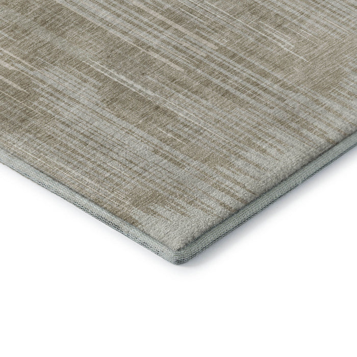 10' X 14' Striped Washable Area Rug With UV Protection (670994) - Beige / Taupe