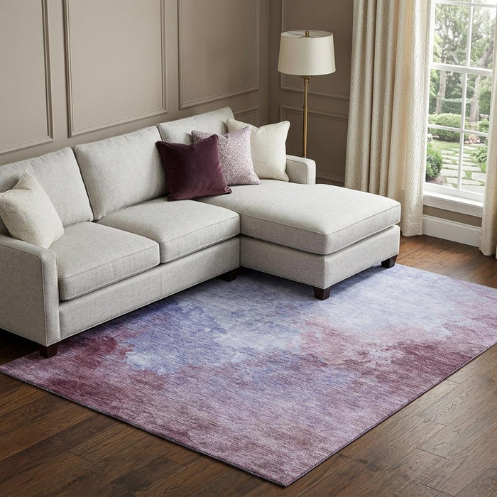 10' X 14' Abstract Washable Area Rug With UV Protection (686180) - Purple / Lavender