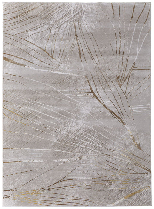 12' x 15' Abstract Power Loom Area Rug - Silver Brown And Taupe