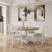 Giga Tannen round 5-piece dining table set with white and gray finish, includes four chairs and a central table for dining room.