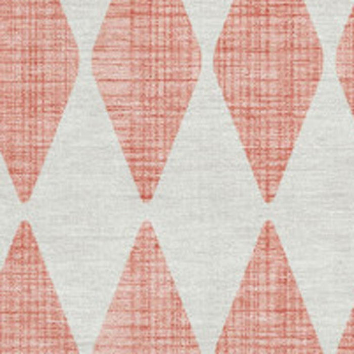 10' X 14' Diamond Washable Area Rug With UV Protection (650116) - Salmon / Ivory