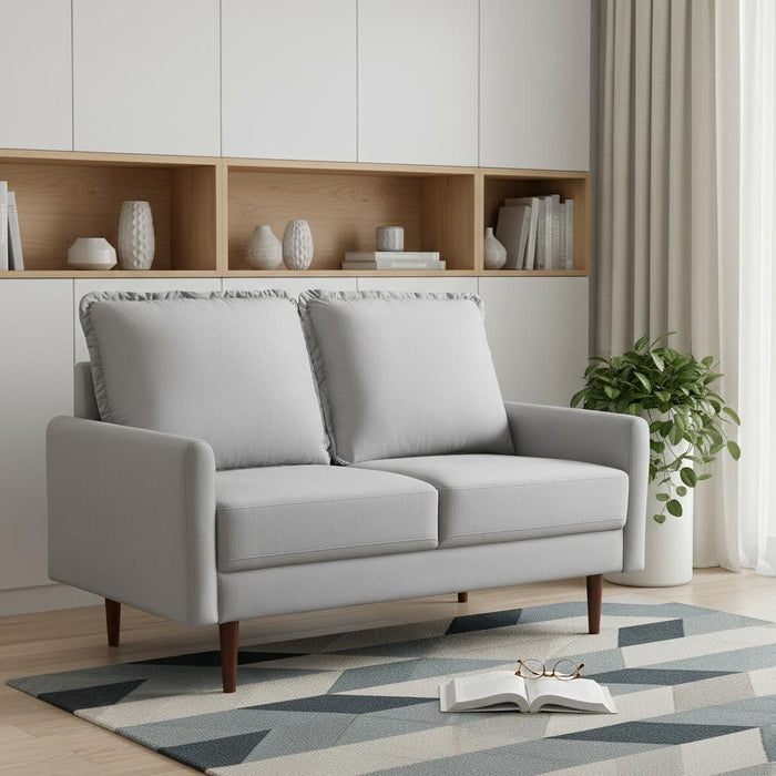 Loveseat Velvet - Gray / Dark Brown