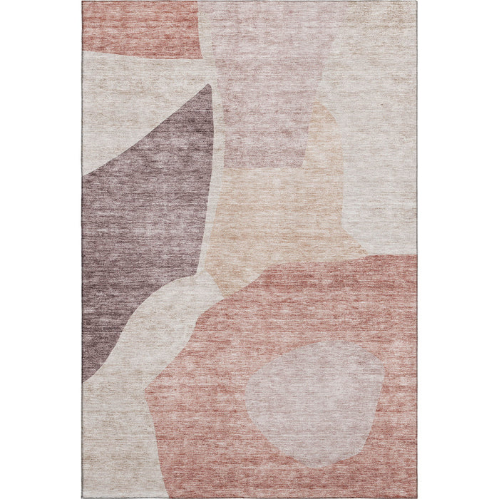 10' X 14' Abstract Washable Area Rug With UV Protection (655258) - Blush / Plum