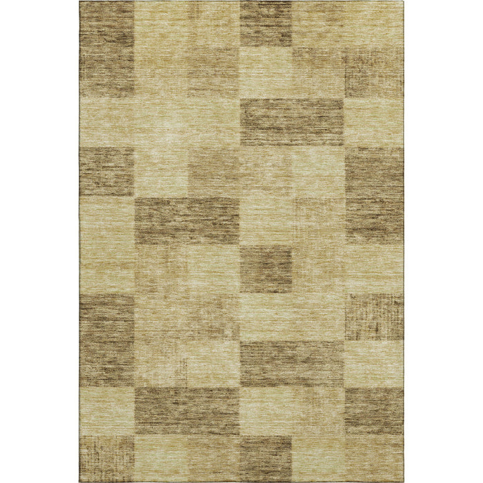 10' X 14' Geometric Washable Area Rug With UV Protection (686222) - Gold / Wheat