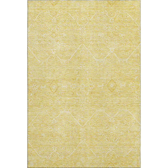 10' X 14' Floral Washable Area Rug With UV Protection (691758) - Gold / Ivory
