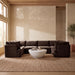Meridian Furniture Hammond velvet upholstered 6-piece U-shaped sectional with plush cushions and sleek design for living room comfort.