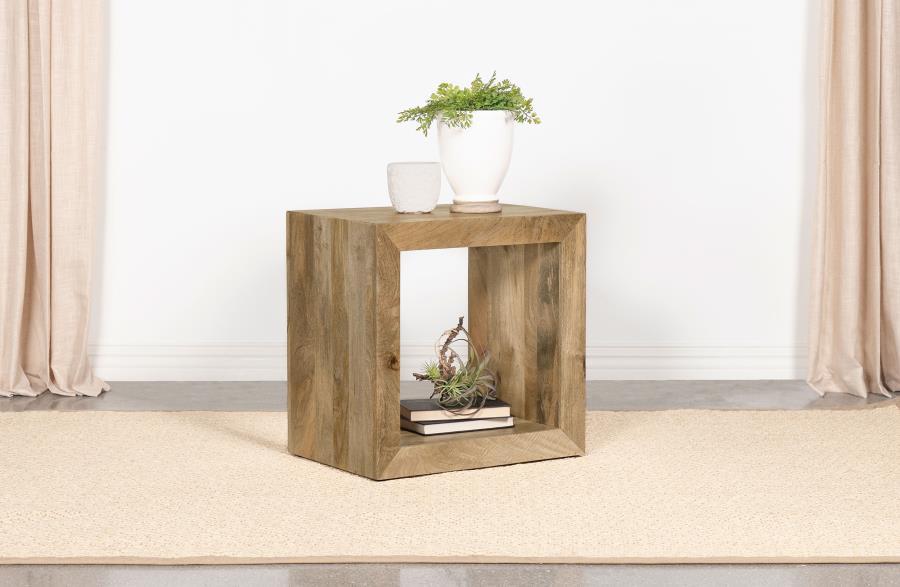 Benton - Rectangular Solid Wood End Table - Natural