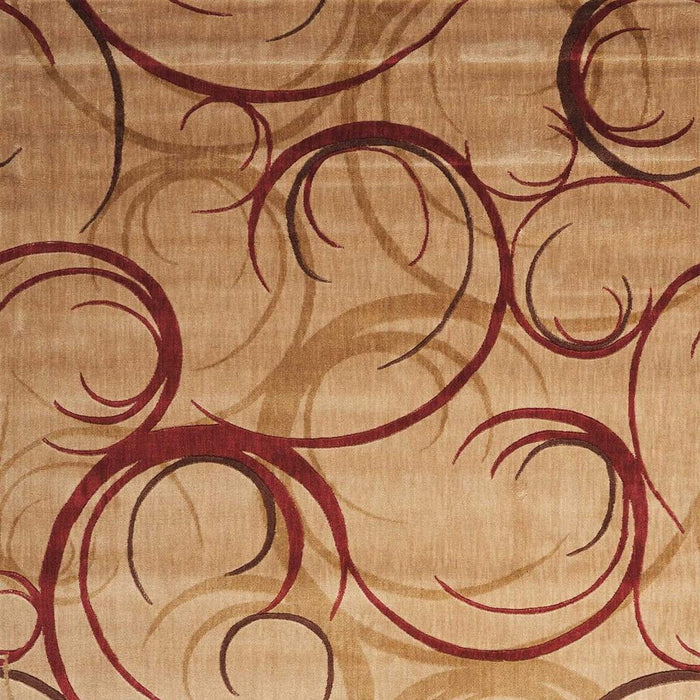 2' X 3' Abstract Non Skid Area Rug (552934) - Beige / Red