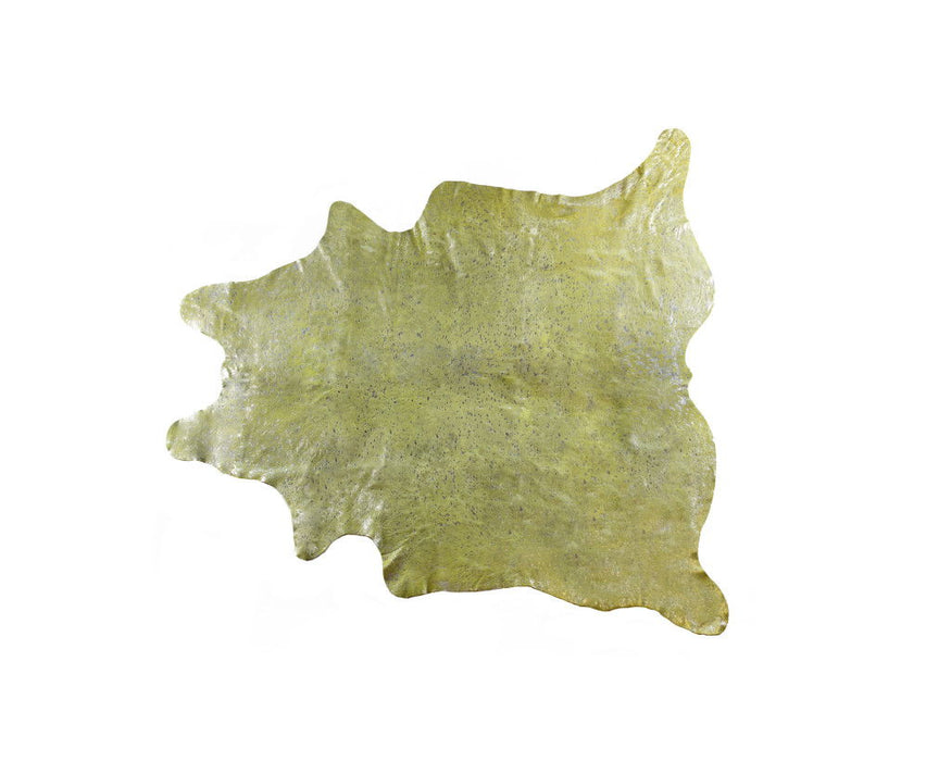 5' x 7' Cowhide Hand Knotted Area Rug - Green And Silver
