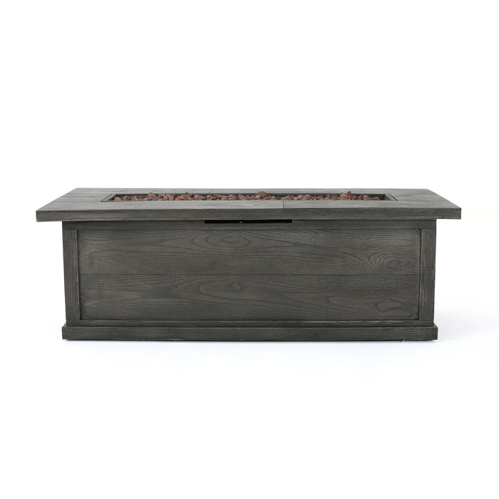 Transitional Rectangular Outdoor Propane Fire Pit With 50, 000 Btu