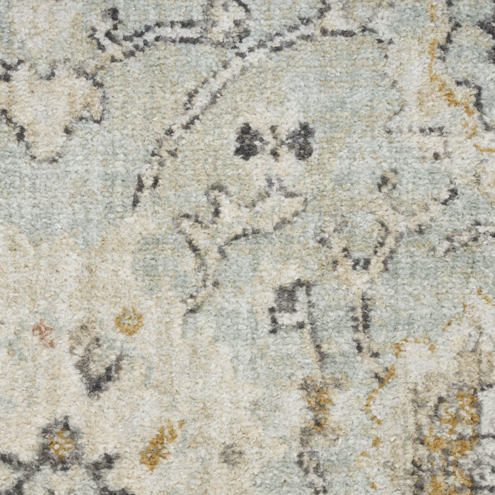 7' X 10' Floral Distressed Area Rug (573667) - Green