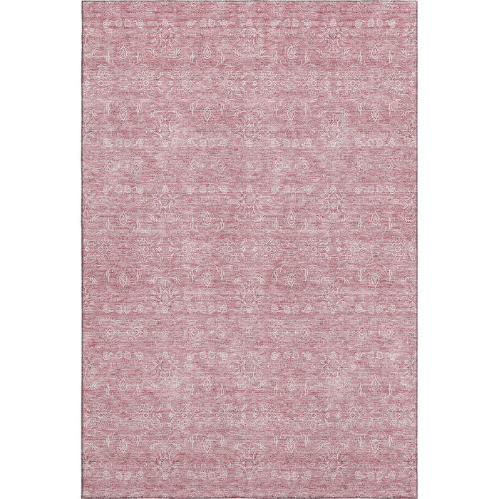 10' X 14' Floral Washable Area Rug With UV Protection (656885) - Blush / Ivory
