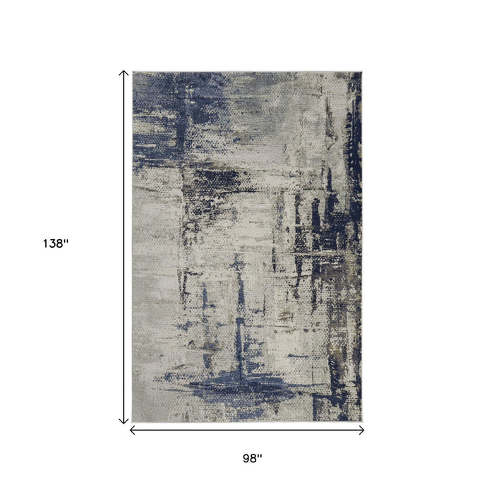 8' X 12' Abstract Area Rug - Gray / Ivory