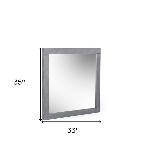 35" Framed Accent Mirror - Gray