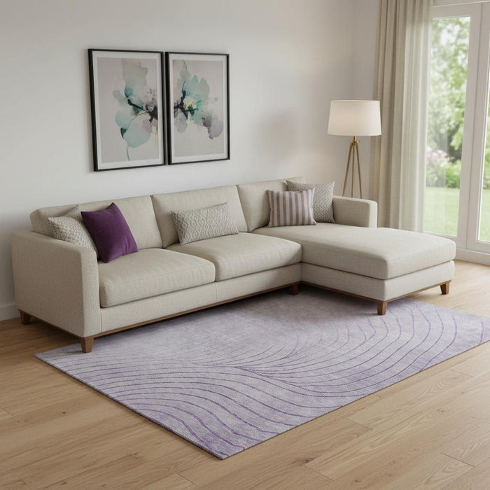 10' X 14' Abstract Washable Area Rug With UV Protection (718115) - Lavender / Silver