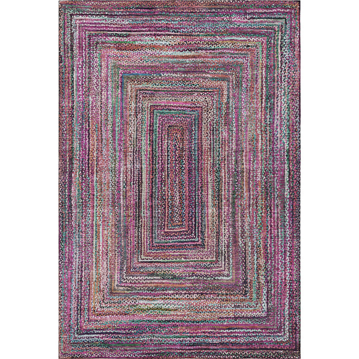 10' X 14' Geometric Washable Area Rug With UV Protection (699250) - Pink / Blue / Orange