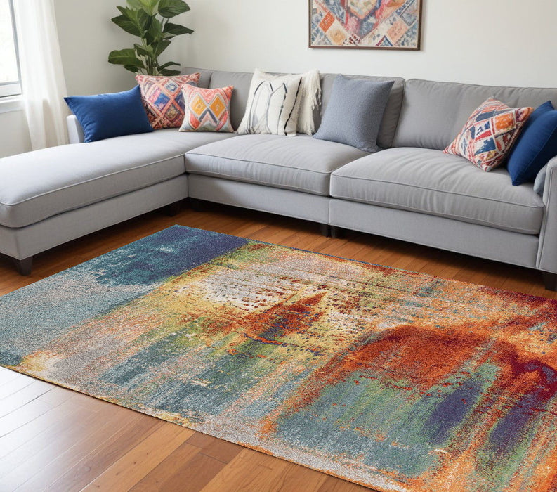 6' x 9' Abstract Area Rug - Orange