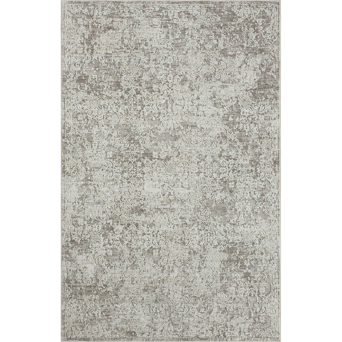 9' x 11.8' Abstract Distressed Polyester Area Rug - Gray