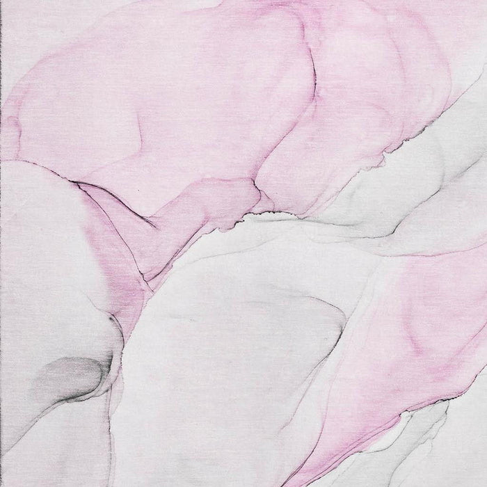 8' X 10' Abstract Washable Area Rug With UV Protection (647150) - Pink / Ivory