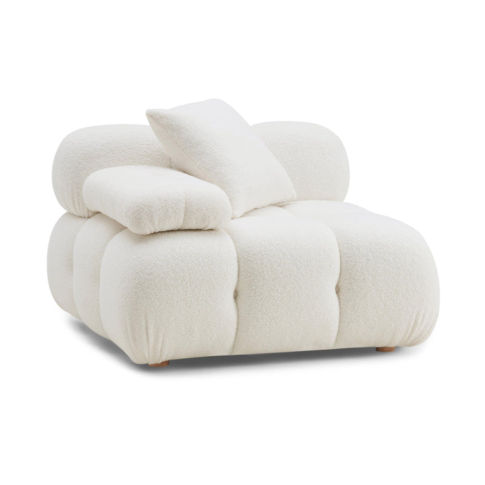 Calliope - Vegan Shearling Modular Corner Chair - Cream
