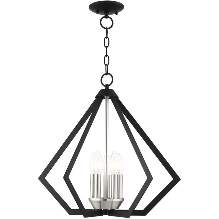 20" Five-Light Dimmable Chandelier With Shades - Black