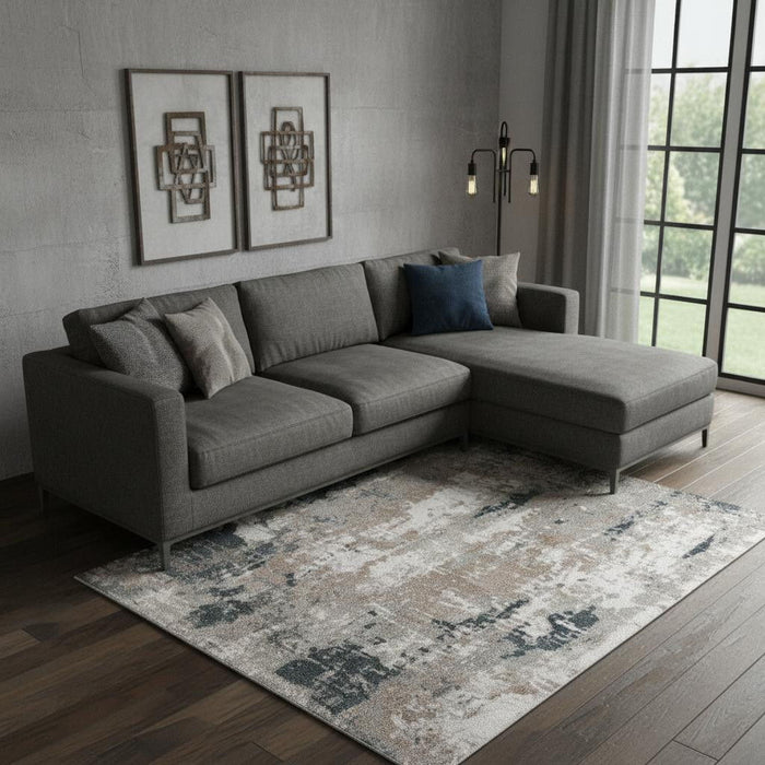 10' X 13' Abstract Area Rug (722304) - Blue / Ivory