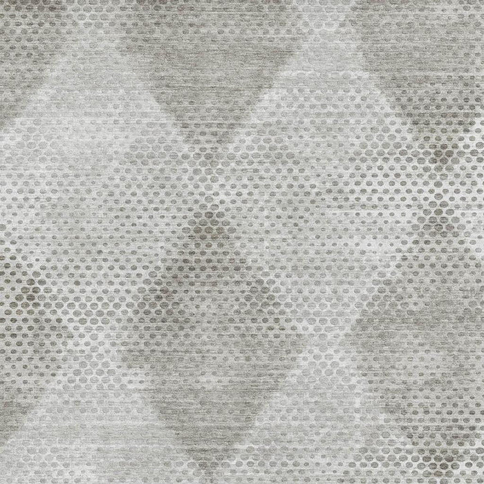 8' X 10' Geometric Washable Area Rug With UV Protection (648188) - Gray / Ivory