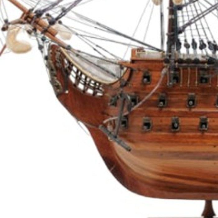 Hand Painted HMS Victory Exclusive Edition Model Boat - Brown