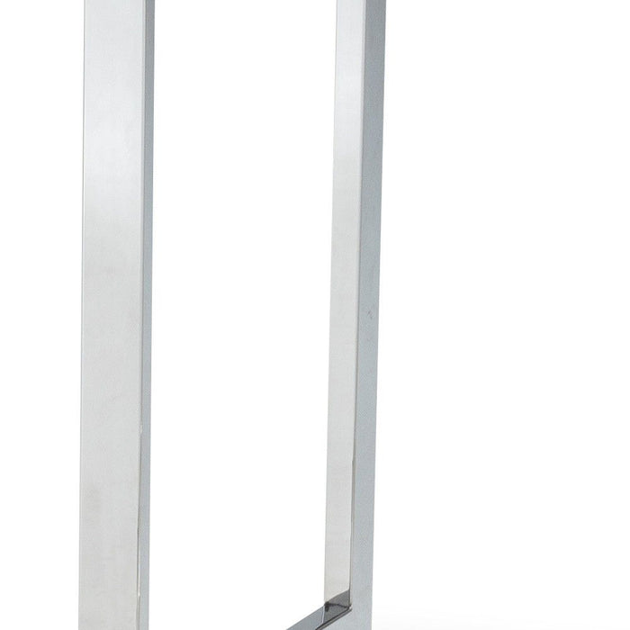 59" Wood And Metal Pedestal Base Square Dining Table - White