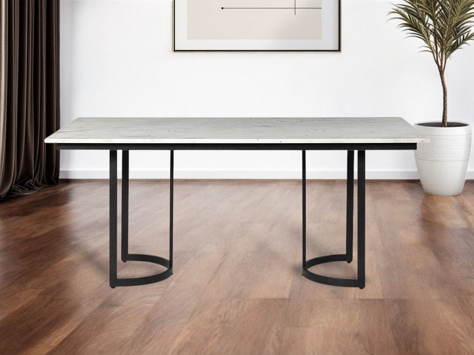 71" Dining Table - Black / White