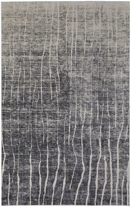8' X 10' Industrial Abstract Power Loom Area Rug - Ivory