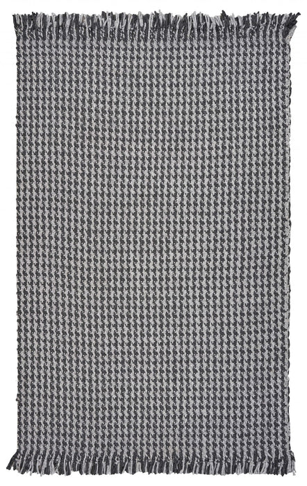 8' x 10' Hand Woven Houndstooth Indoor Area Rug - Gray