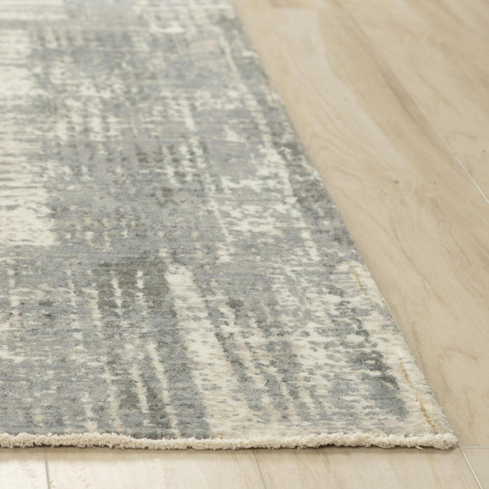 8' X 10' New Zealand Lambs Wool Abstract Hand Carved Handmade Area Rug (747278) - Gray / Light Gray