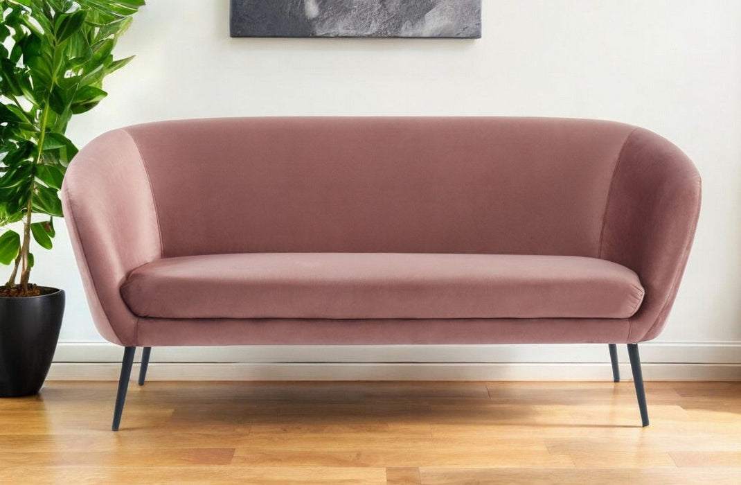 Sofa With Black Legs - Coral