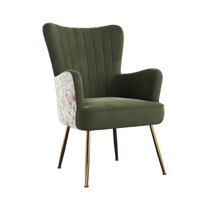 Accent Chair With Unique Print Fabric