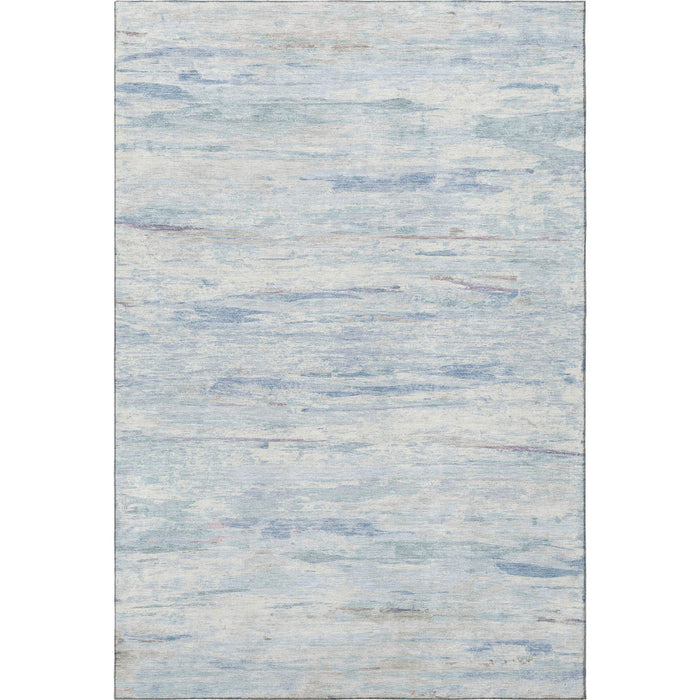 10' X 14' Abstract Washable Area Rug With UV Protection (710148) - Sky Blue / Ivory