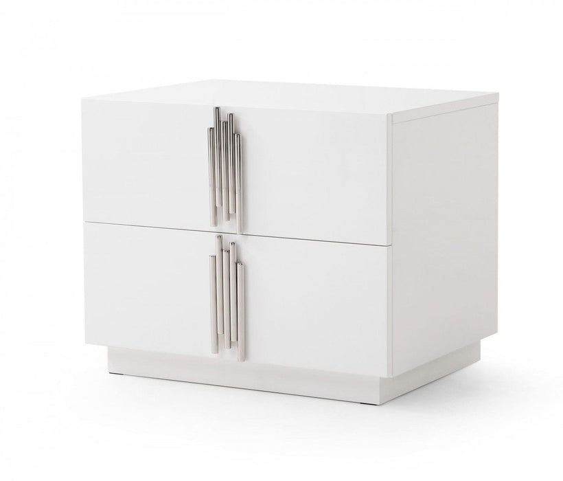 24" x 18" x 19" Two Drawer Nightstand - White