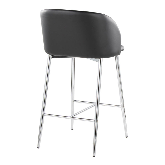Fran - Fixed-Height Counter Stool (Set of 2) - Silver Metal Base