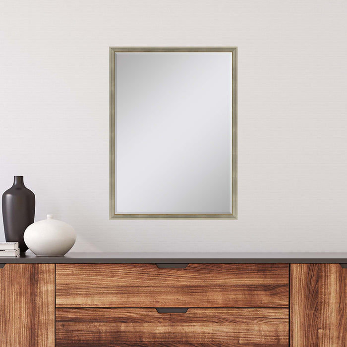 38'' Wood Accent Mirror - Silver