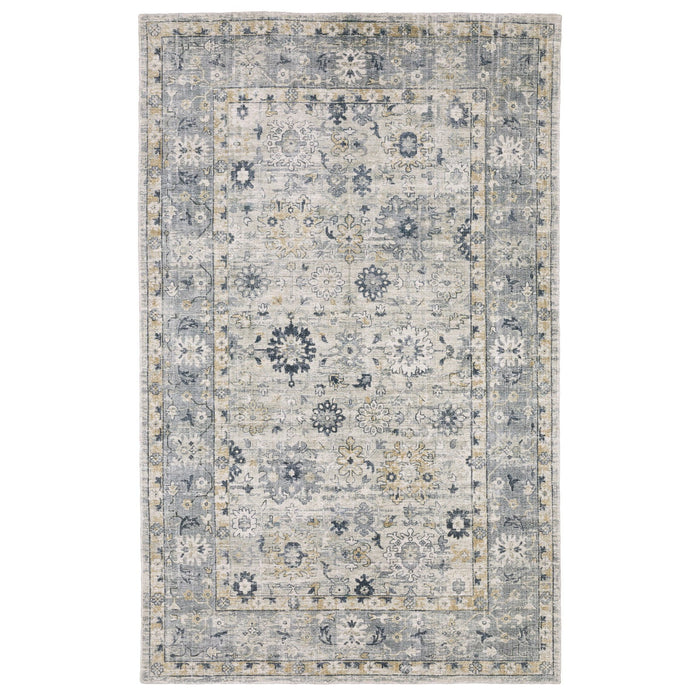 10' Oriental Hand Tufted Runner Rug - Gray And Blue