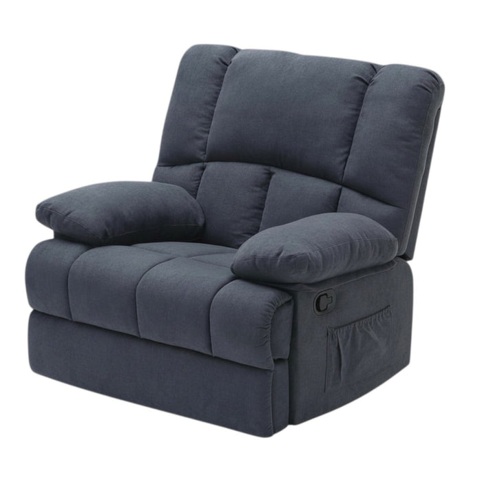 Polyester Blend Manual Recliner (718705) - Blue